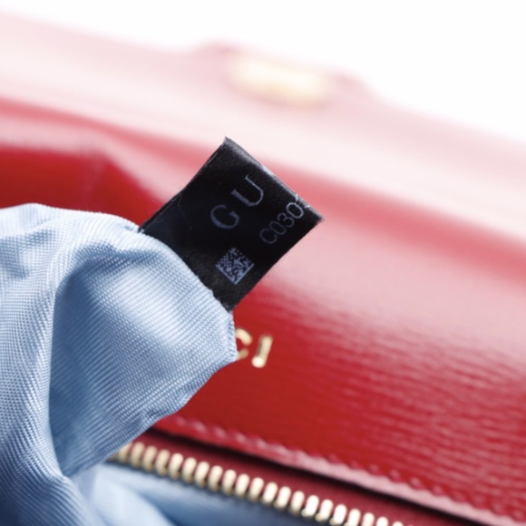 SOLD - Gucci Red Leather Shoulder Bag with Scarf - Picture 12 of 14